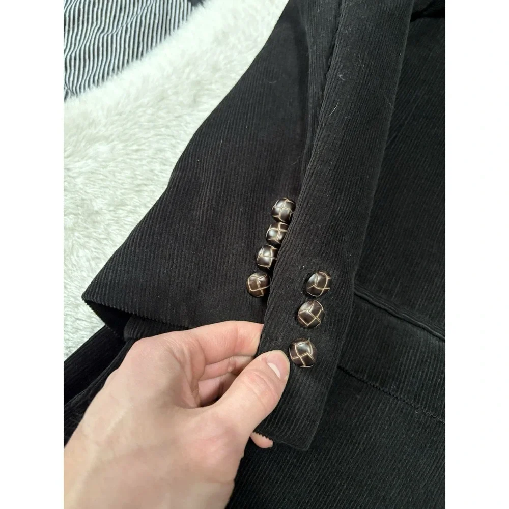 Polo Ralph Lauren‎ Blazer Men's 46R Black Sports Coat Paisley Lined Cotton